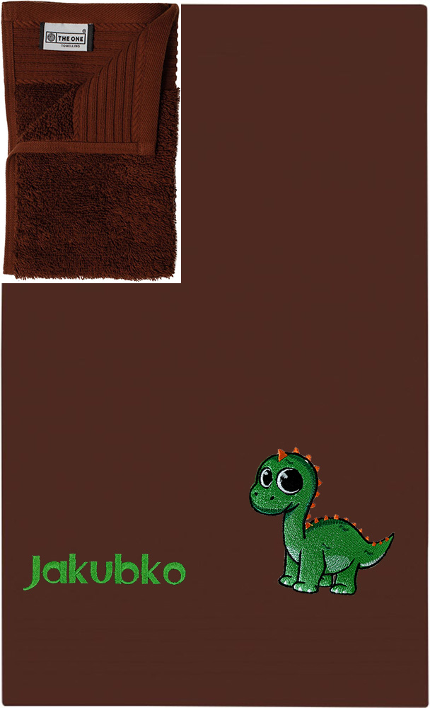 Personalizovateľný vyšívaný motív detský uterák, výšivka DINO